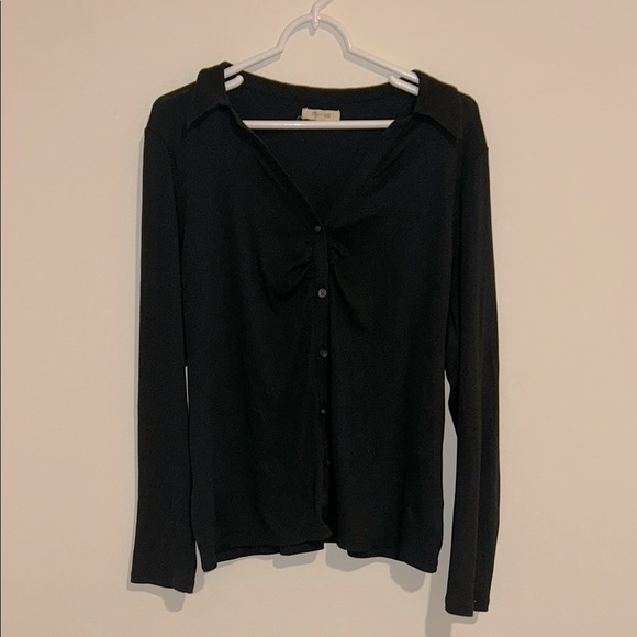 Madewell Plus Ruched Polo Cardigan - Picture 2 of 8